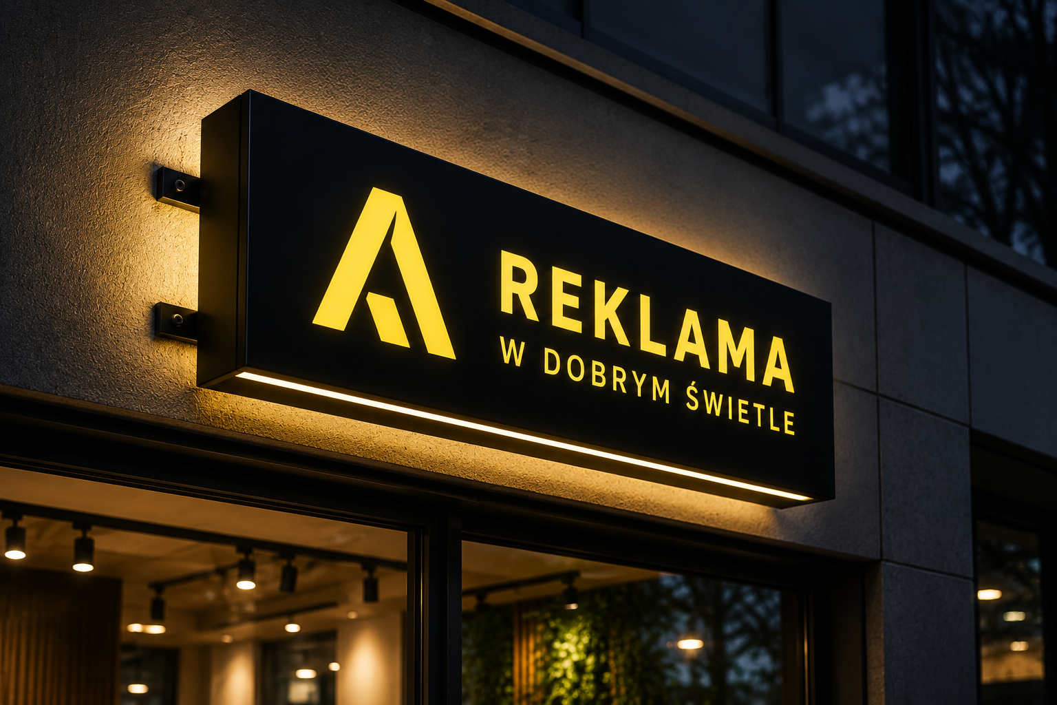 Kaseton i szyld reklamowy